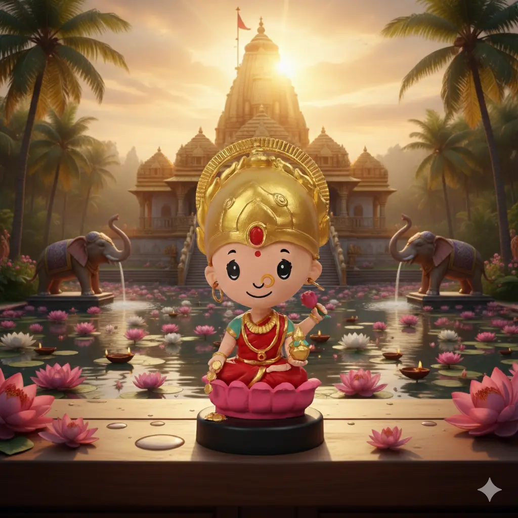 Maa Lakshmi Bobblehead | Divine Collectible Idol | Desk, Car Dashboard & Pooja Decor