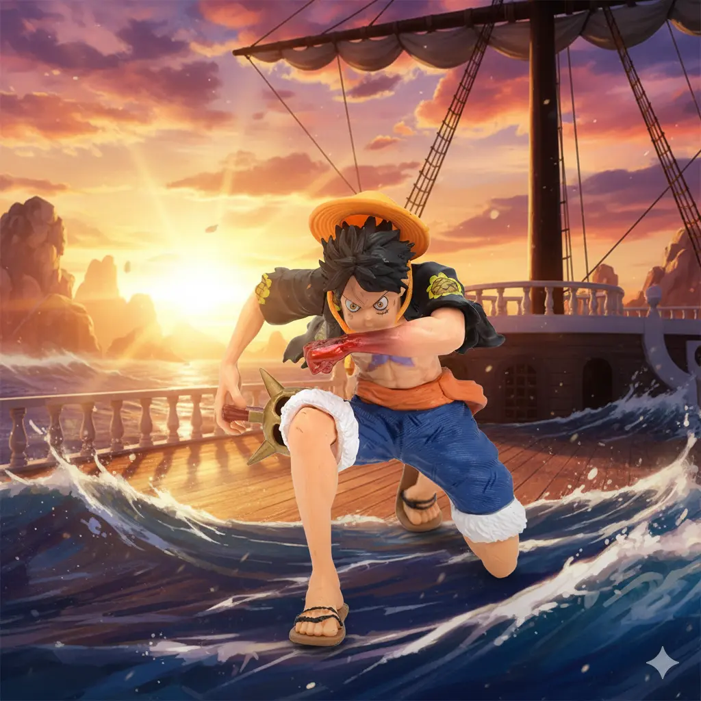 [Luffy Bend Black Action Figure] Monkey D. Luffy One Piece Anime | Bend Form | Home Decor | Anime Lover 