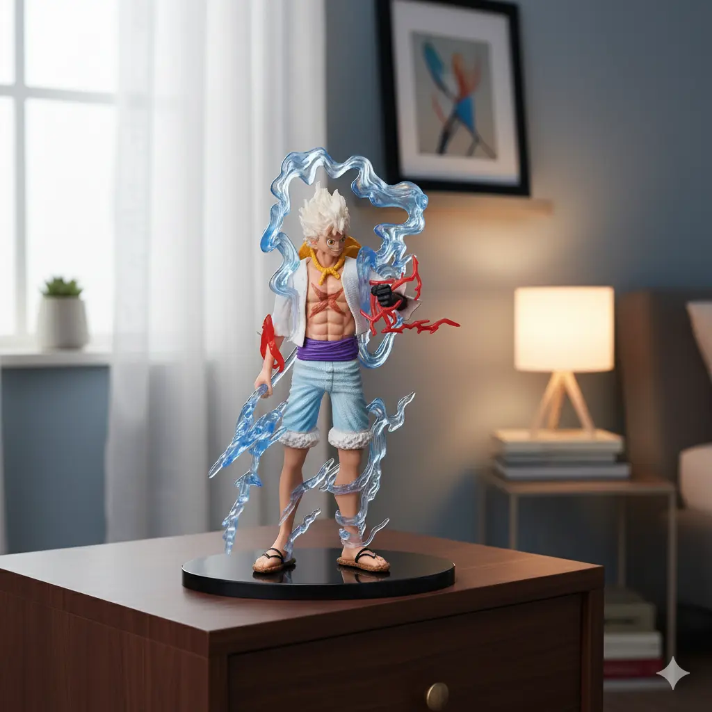 [White Luffy Stand Action Figure] Monkey D. Luffy – Gear 5 (Nika Form) Action Figure | 25cm height 