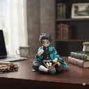 Tanjiro Kamado Sitting Action Figure | 10cm Height | Desk Decor