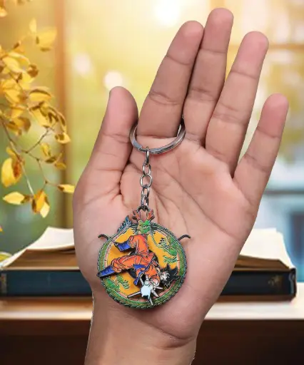 Goku In Action Single Hand Dragon ball Z Rotating Keychain | Anime key rings 
