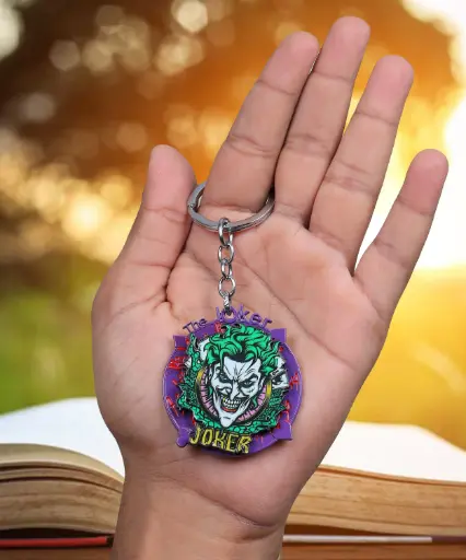 Joker Clown Prince Keychain | Inspired by Comic Villain Universe | Rotating key rings 