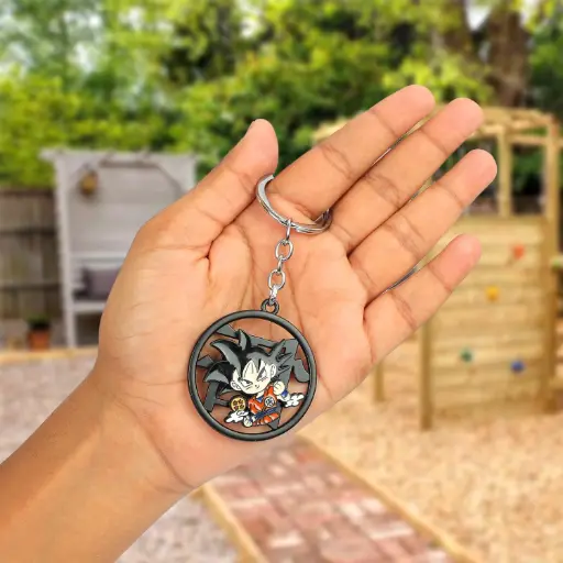 Goku With Dragon ball Rotating Metal keychain | Dragon ball Z metal Revolving key rings 