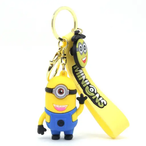 Minion With Single Eye And 3 Finger Looking Perfect For Minions Lover | Fun Character Keychain for Bags, Bikes & Gifts | Daiyamondo