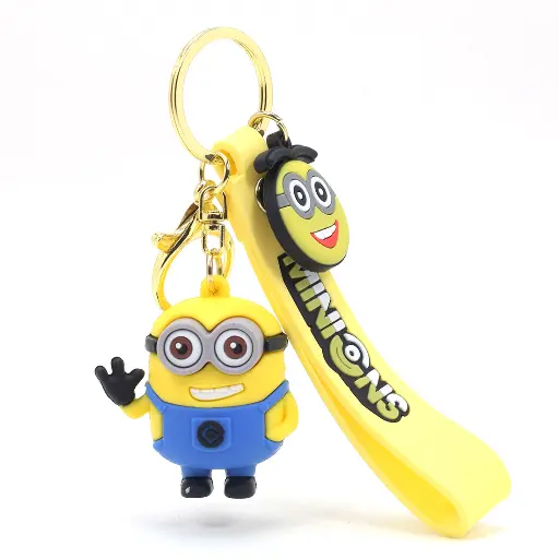 Small Minion With 2 Eye hands Up 3D keychain |Fun Character Keychain for Bags, Bikes & Gifts | Daiyamondo