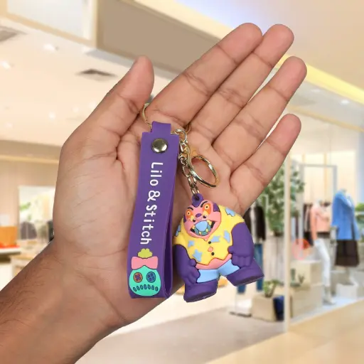 Dr. Jumba Jookiba Keychain - Lilo & Stitch Alien Scientist Figure with Purple Logo Strap | Experiment Creator Accessory